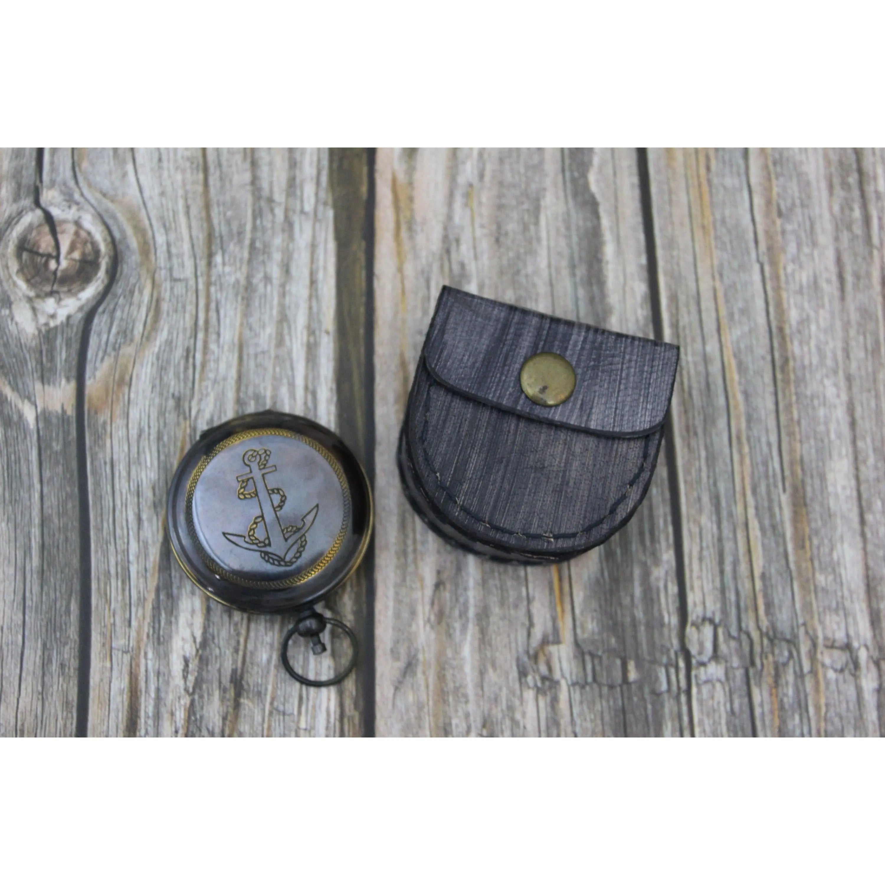 Anchor Antique Compass, Antique Compass with Anchor, Antique Compass, Vintage Compass, Pocket - Pink Horse Florida