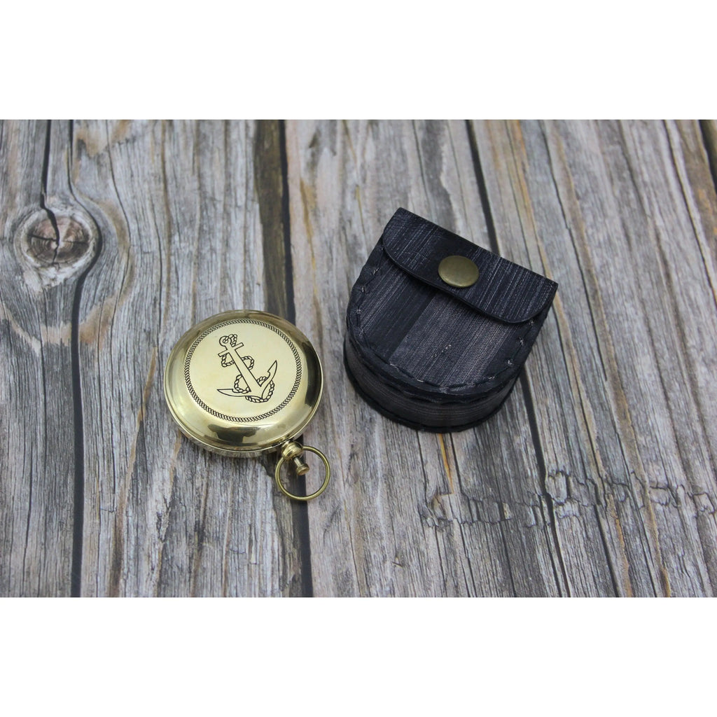 Antique Compass, Vintage Compass, Pocket Compass, Brass Compass - Pink Horse Florida