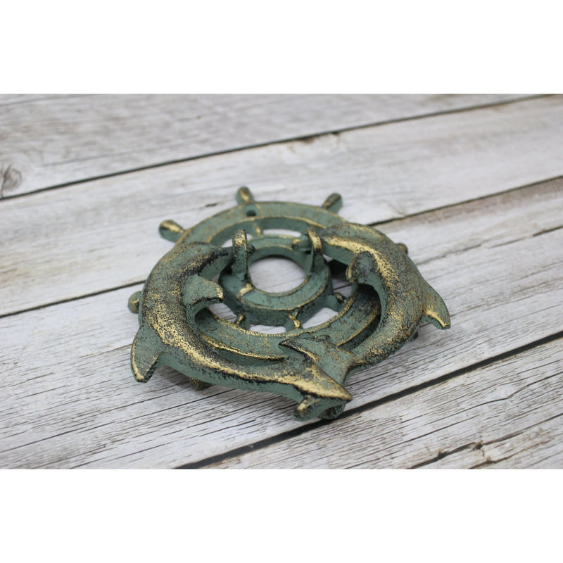 Ship Wheel Door Knocker, Dolphin Door Knocker, Dolphin Decor for Door, Nautical Decor, Door Knocker, - Pink Horse Florida