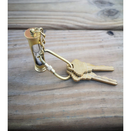 Sand Timer Keychain, Brass Sand Timer Keychain, Brass Key Ring, Nautical Keychain, Hourglass, - Pink Horse Florida
