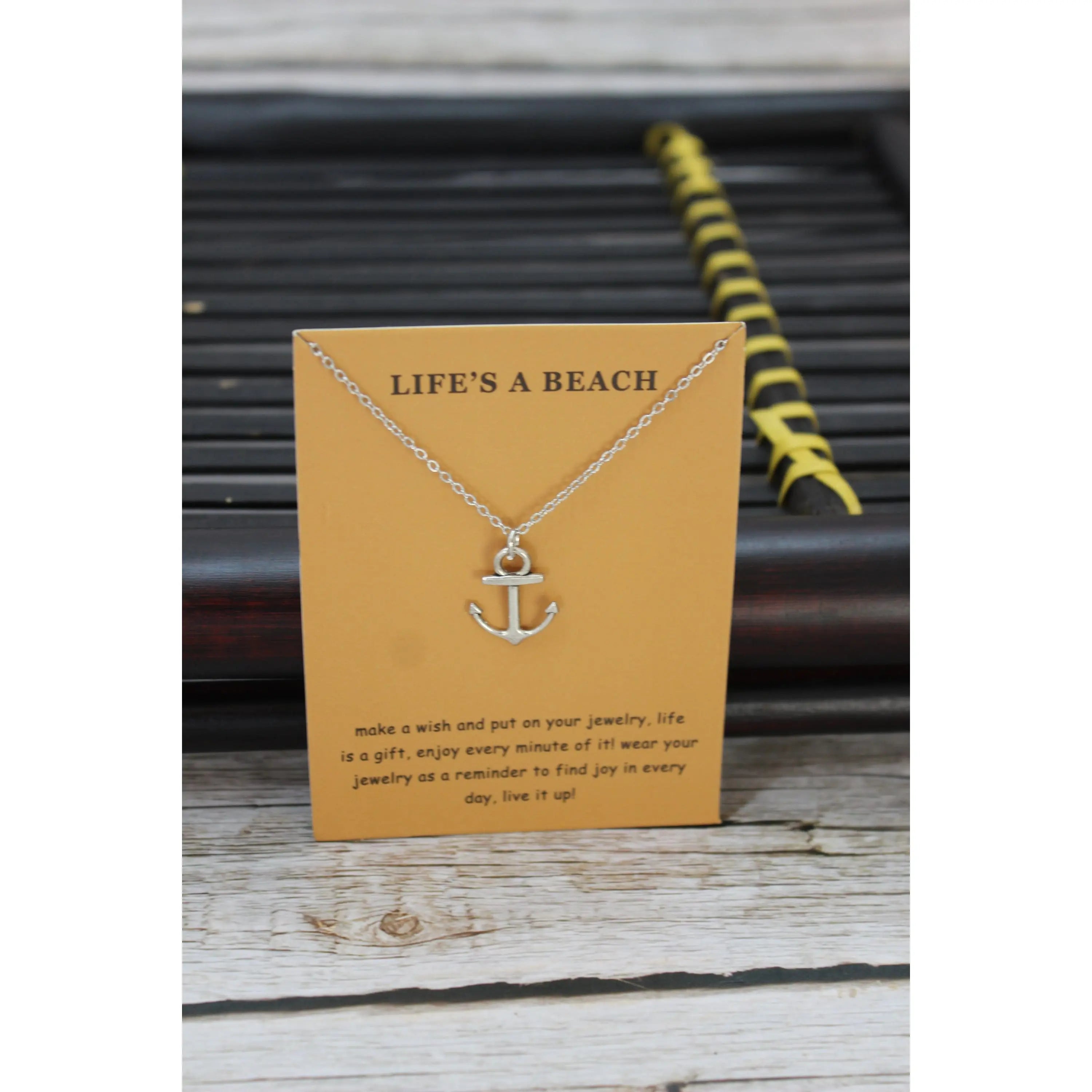 Anchor Necklace, Anchor Jewelry, Beach Necklace, Anchor Pendant, Anchor Gift, Silver Anchor Necklace - Pink Horse Florida