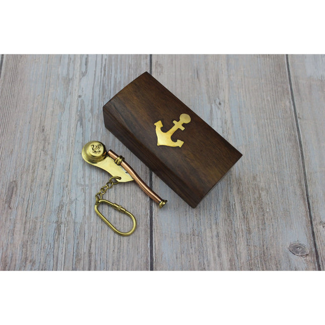Whistle Keychain, Whistle Keychain with Box, Boatswain Whistle, Antique Whistle, Vintage Whistle, - Pink Horse Florida