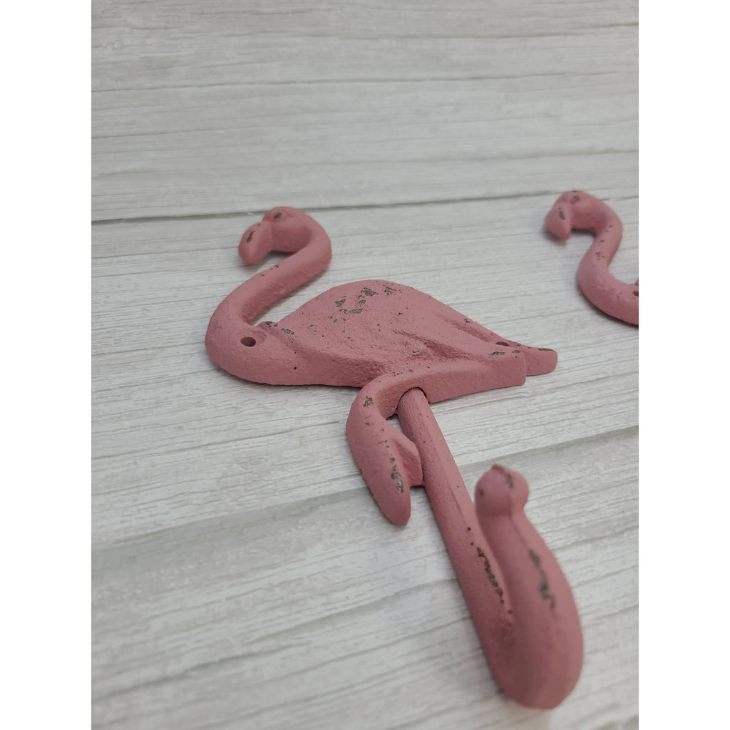 Flamingo Hook Set of TWO, Rustic Flamingo Hook, Towel Hook, Pool Side Hook - Pink Horse Florida