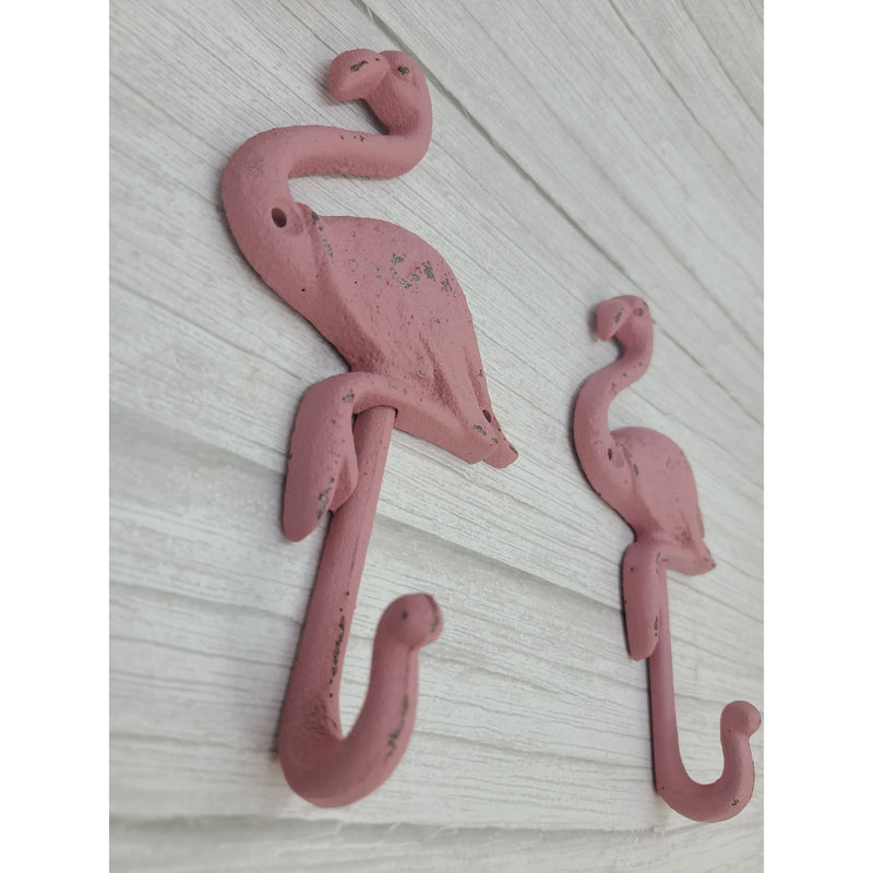 Flamingo Hook Set of TWO, Rustic Flamingo Hook, Towel Hook, Pool Side Hook - Pink Horse Florida