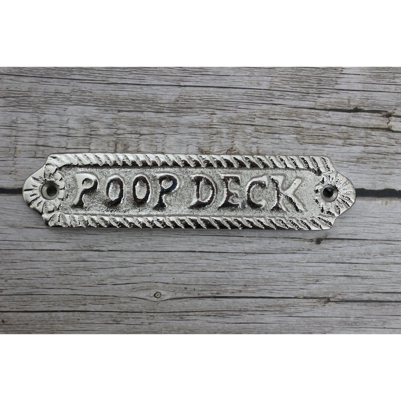 Poop Deck Sign, Wall Sign, Funny Bathroom or Nursery Decor, Nautical Decor - Pink Horse Florida