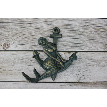 Mermaid Hook, Anchor Hook, Mermaid Anchor Hook, Mermaid Key Hook, Beach Decor, Mermaid Decor, Key - Pink Horse Florida