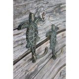 Turtle Hook, SET OF TWO Sea Turtle Hooks, On Sale Ocean Decor - Pink Horse Florida