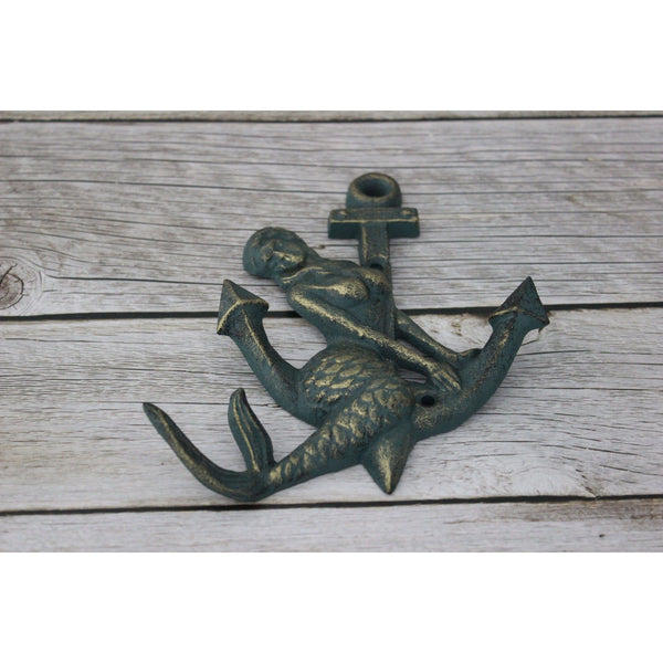 Mermaid Hook, Anchor Hook, Mermaid Anchor Hook, Mermaid Key Hook, Beach Decor, Mermaid Decor, Key - Pink Horse Florida