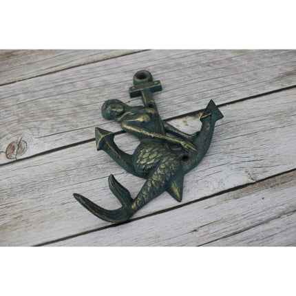 Mermaid Hook, Anchor Hook, Mermaid Anchor Hook, Mermaid Key Hook, Beach Decor, Mermaid Decor, Key - Pink Horse Florida