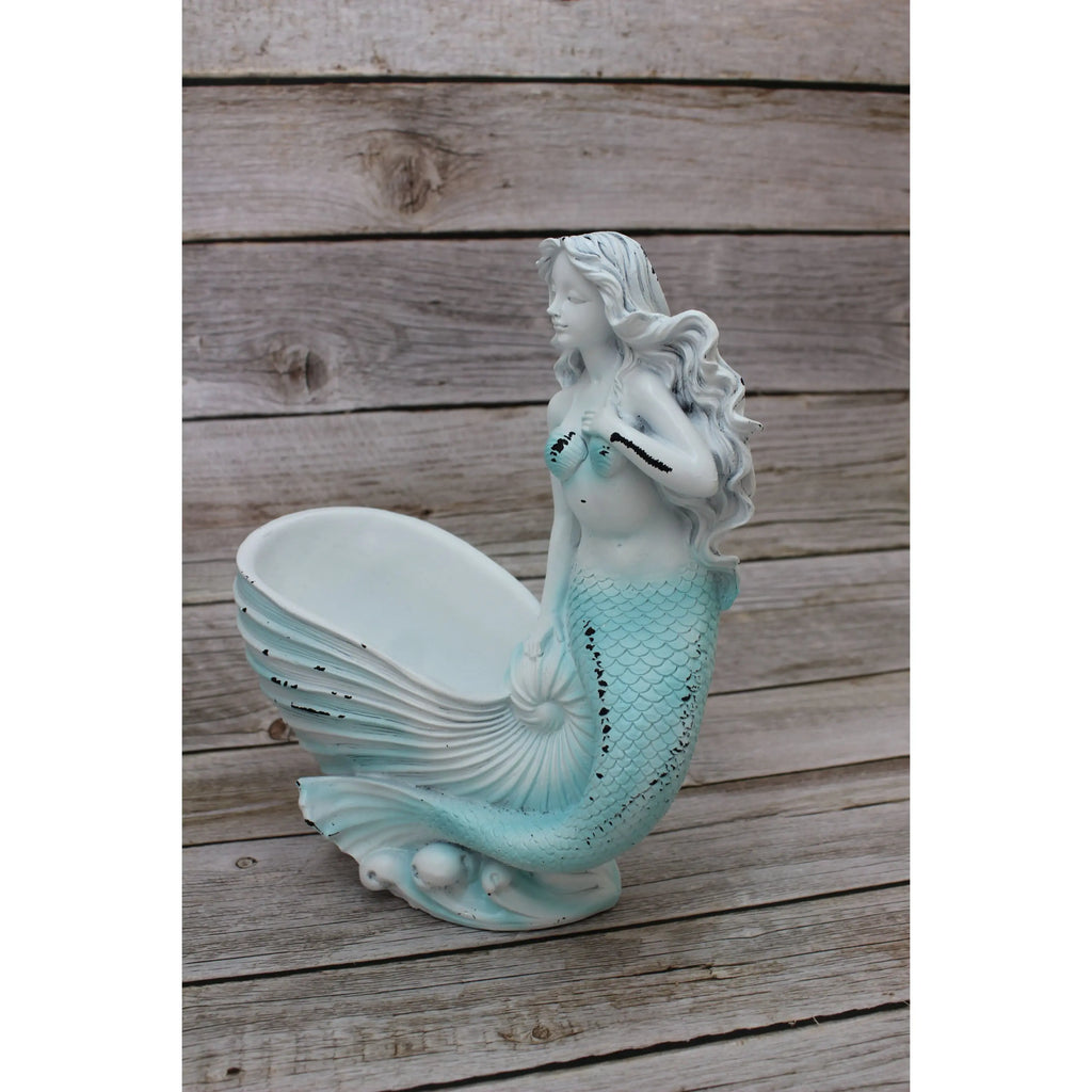 Mermaid Figurine, Mermaid Decor, Coastal Decorative Accent, Mermaid Collectibles, Mermaid Vase - Pink Horse Florida