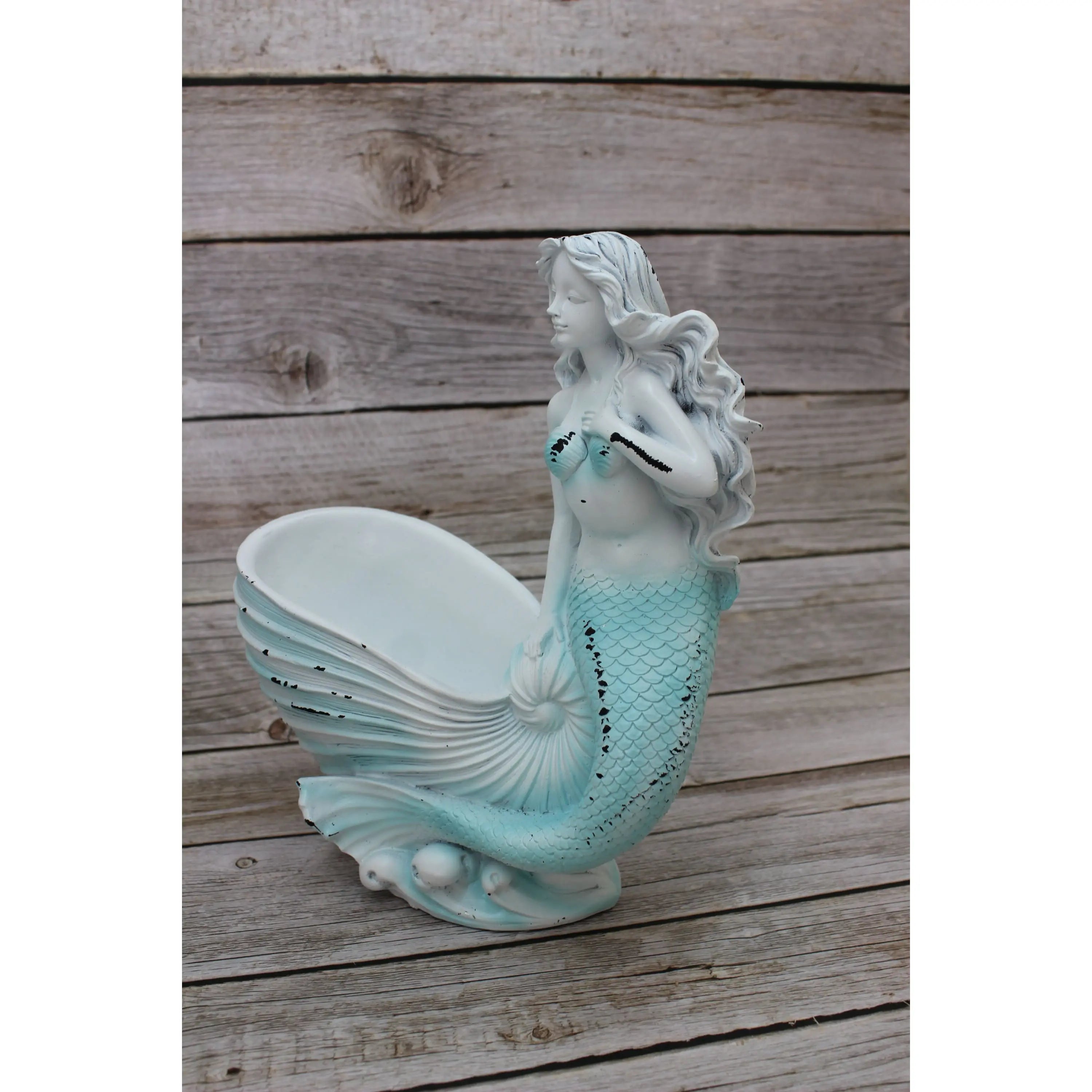 Mermaid Figurine, Mermaid Decor, Coastal Decorative Accent, Mermaid Collectibles, Mermaid Vase - Pink Horse Florida