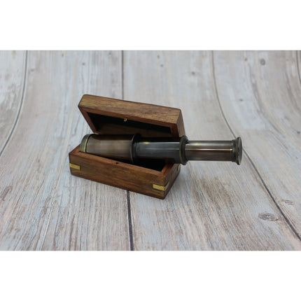 Telescope, Brass Vintage Telescope, Small Vintage Telescope, Telescope With Case, Brass Telescope in - Pink Horse Florida