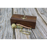 Whistle Keychain, Whistle Keychain with Box, Boatswain Whistle, Antique Whistle, Vintage Whistle, - Pink Horse Florida