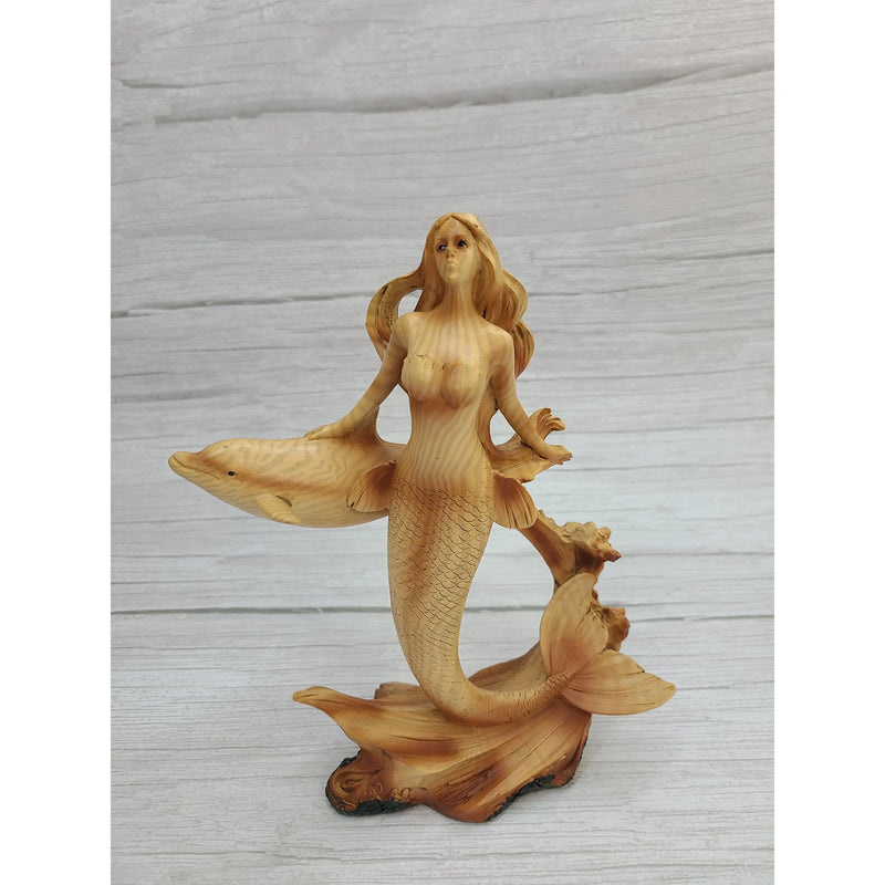 Mermaid Figurine Drift Wood Look, Mermaid Decor, Beach Home Decor, Mermaid Gift, Mermaid Home Decor - Pink Horse Florida