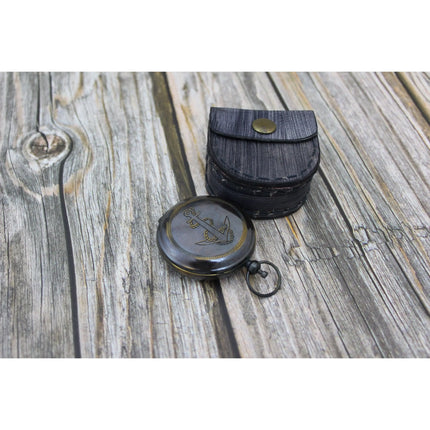 Anchor Antique Compass, Antique Compass with Anchor, Antique Compass, Vintage Compass, Pocket - Pink Horse Florida